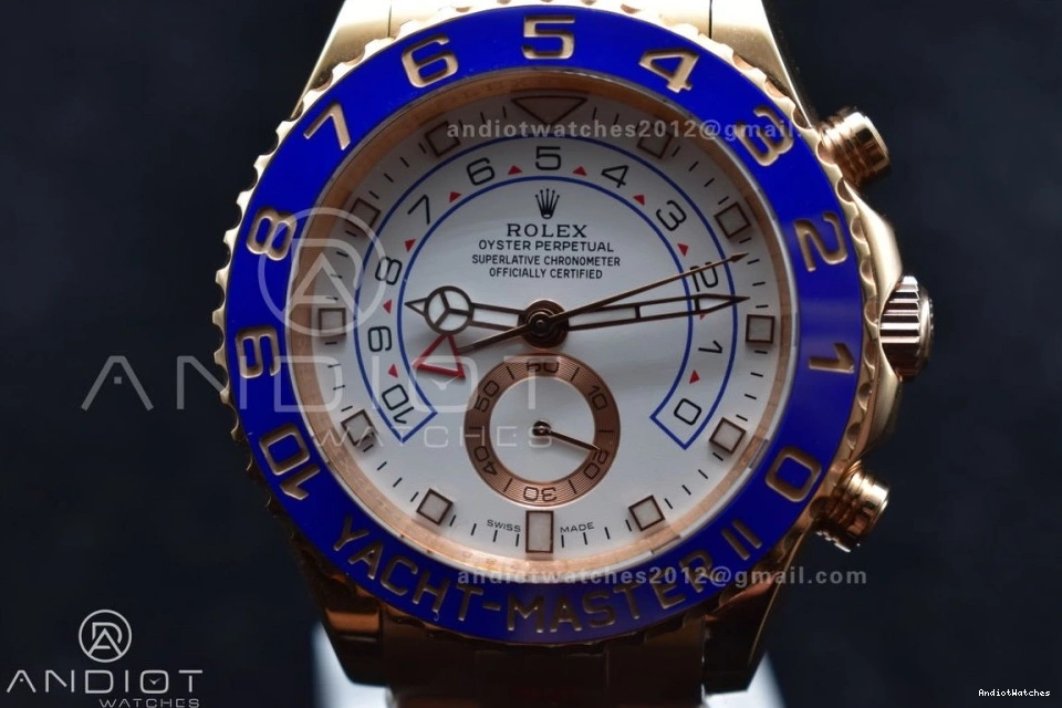 on 1:1 Edition A Ceramic II Bracelet RG TopPick GMF YachtMaster 116685 RG Blue Best 1223 0406